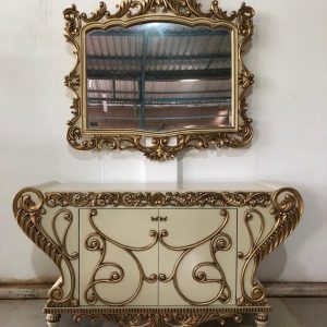 Carving Table With 2 Mirror Frame