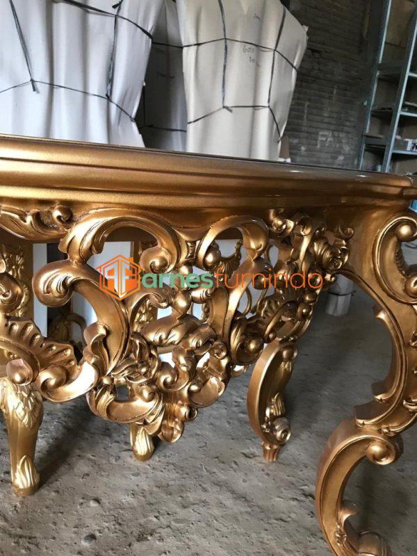 Classic Console Table Duco Gold Carved