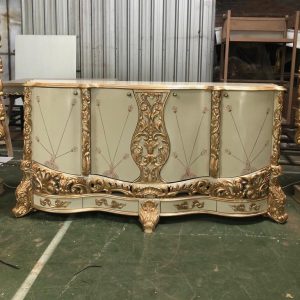 Decorative Painting Of A Classic Tv Table Cabinet