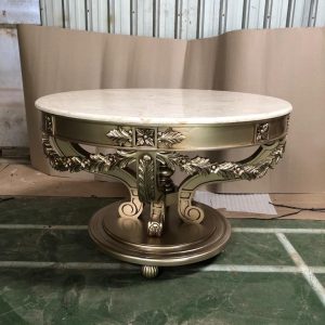Duco Silver Carved Lobby Foyer Table